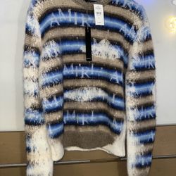 Amiri alpaca mohair Crewneck Stripe Sweater Size M