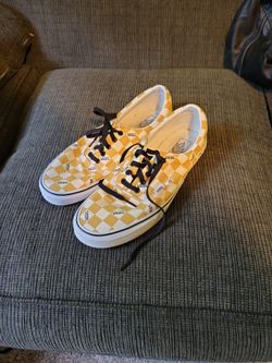 Yellow Checkered Vans Sz 13