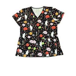 Halloween Scrub Top 