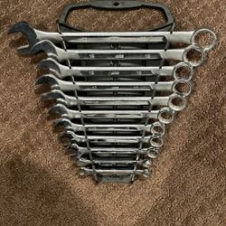Ace brand open end wrench set (metric)