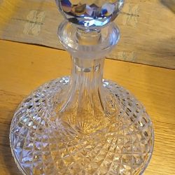 Brilliant Cut Glass Decanter Perfect Condition Antique Crystal Stoppered Bottle Ship Bottle Base Liquor Booze Alcohol