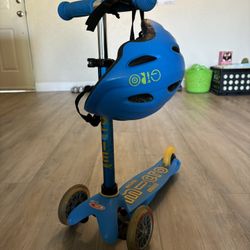 Micro Scooter With Adjustable Giro Helmet