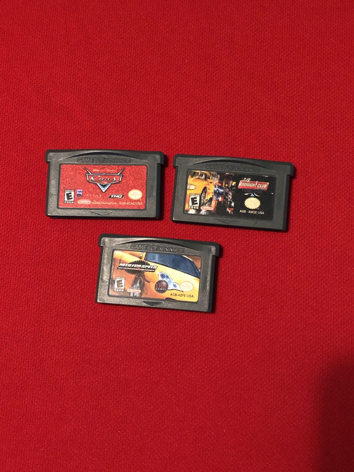 Nintendo Gameboy Advance Racing Game Bundle,Midnight Club,Need for Speed Porsche Unleashed,Disney’s Cars, Tested!