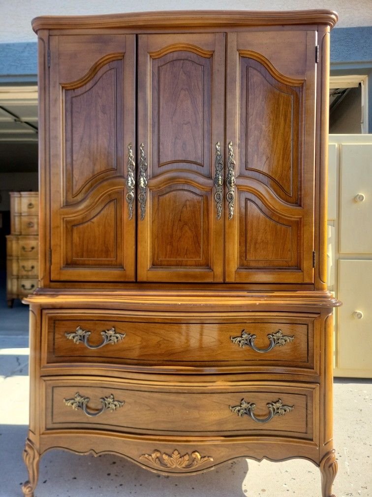 Armoire and King Size Headboard With Frame 