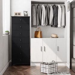 Dresser storage tower Black 7 -Drawer 19.7-in W Combo dresser