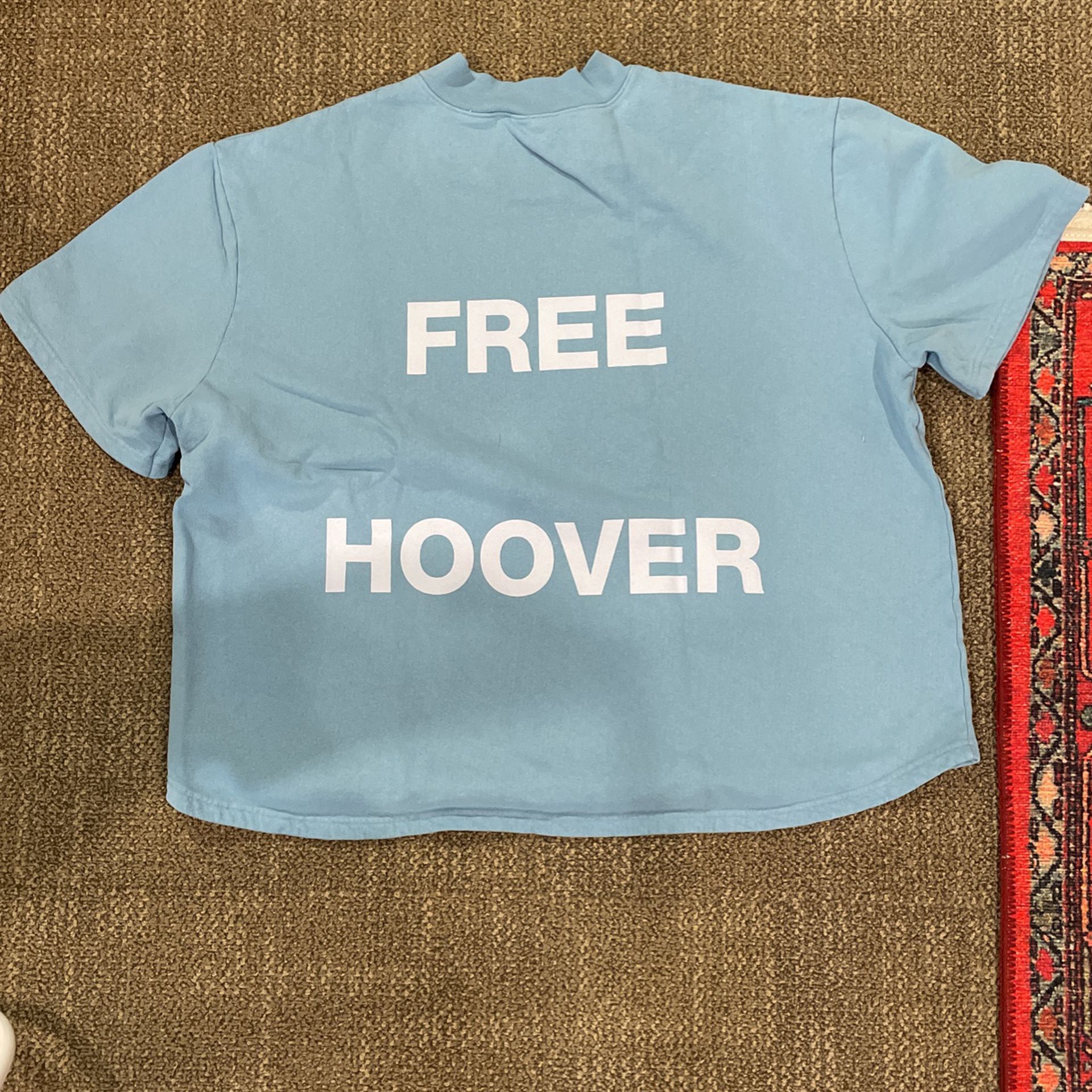 Free Hoover Baseball Tee, Kanye x Drake (Medium, Light Blue)