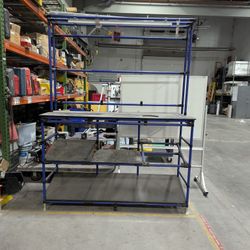 Three Blue Workstations