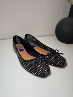 DV by Dolce Vita black rhinestone mesh ballet flats size US 8.5