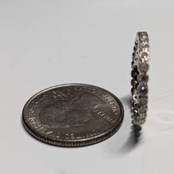 Natural Diamond Eternity Band , Sterling Silver 925 
