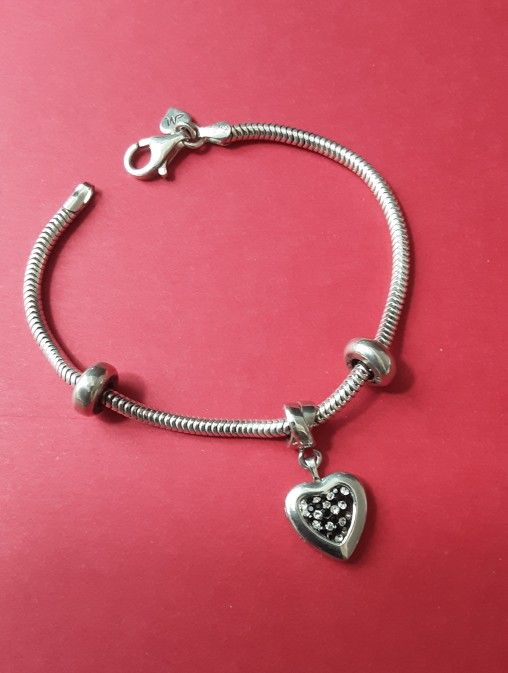 Michael Anthony Sterling Silver Charm Bracelet and Heart Locket