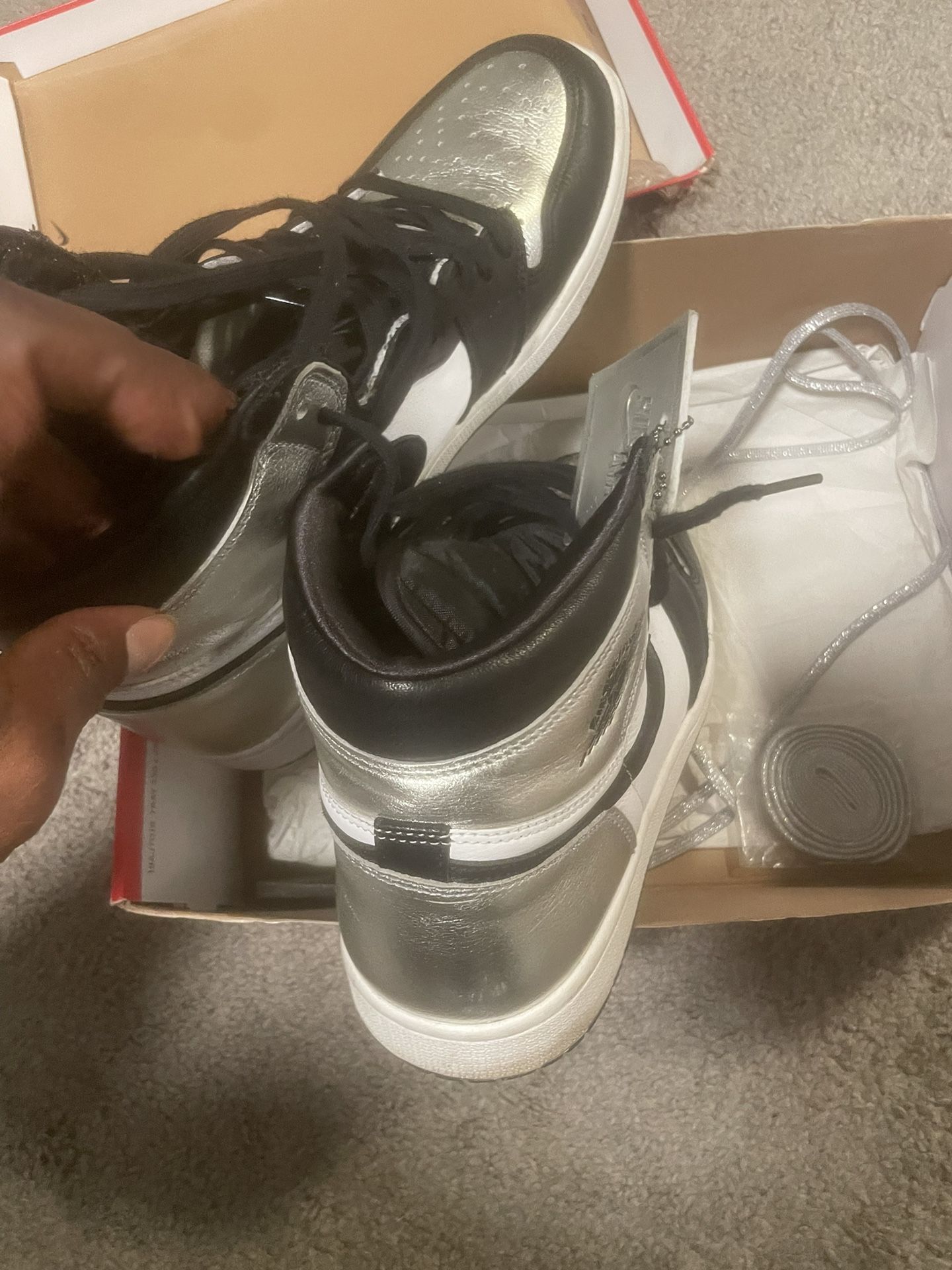 Jordan 1s Highs Silver Toe