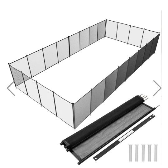 VINGLI Pool Fence 4Ft x 48FtSwimming Pool Fence in Ground Pool Safety Fencing, Black