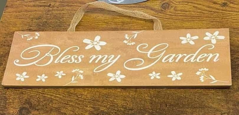 Bless my Garden hanging sign decor