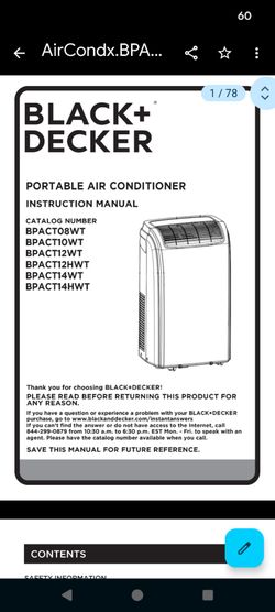Black& Decker portable room air conditioner