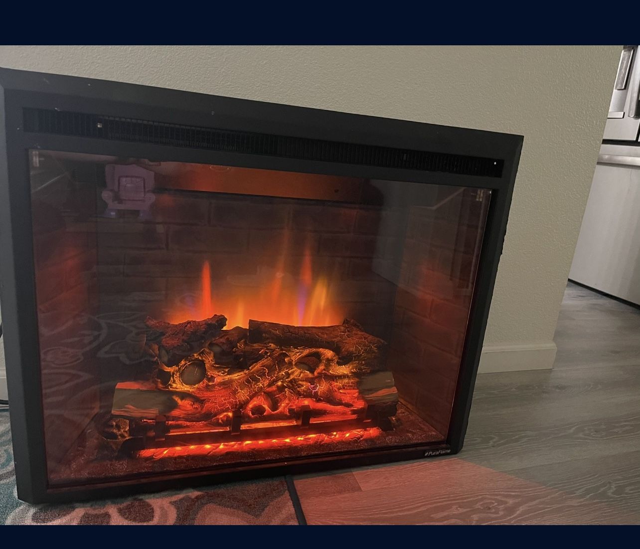 PuraFlame Western Electric Fireplace Insert With Firecrackling Sound