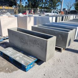 Concrete Large Rectangular Planters / Cement Stone Backyard Patio Garden Planter Pots