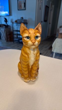 Vintage Japan Ceramic Orange Tabby Cat Wall Figurine