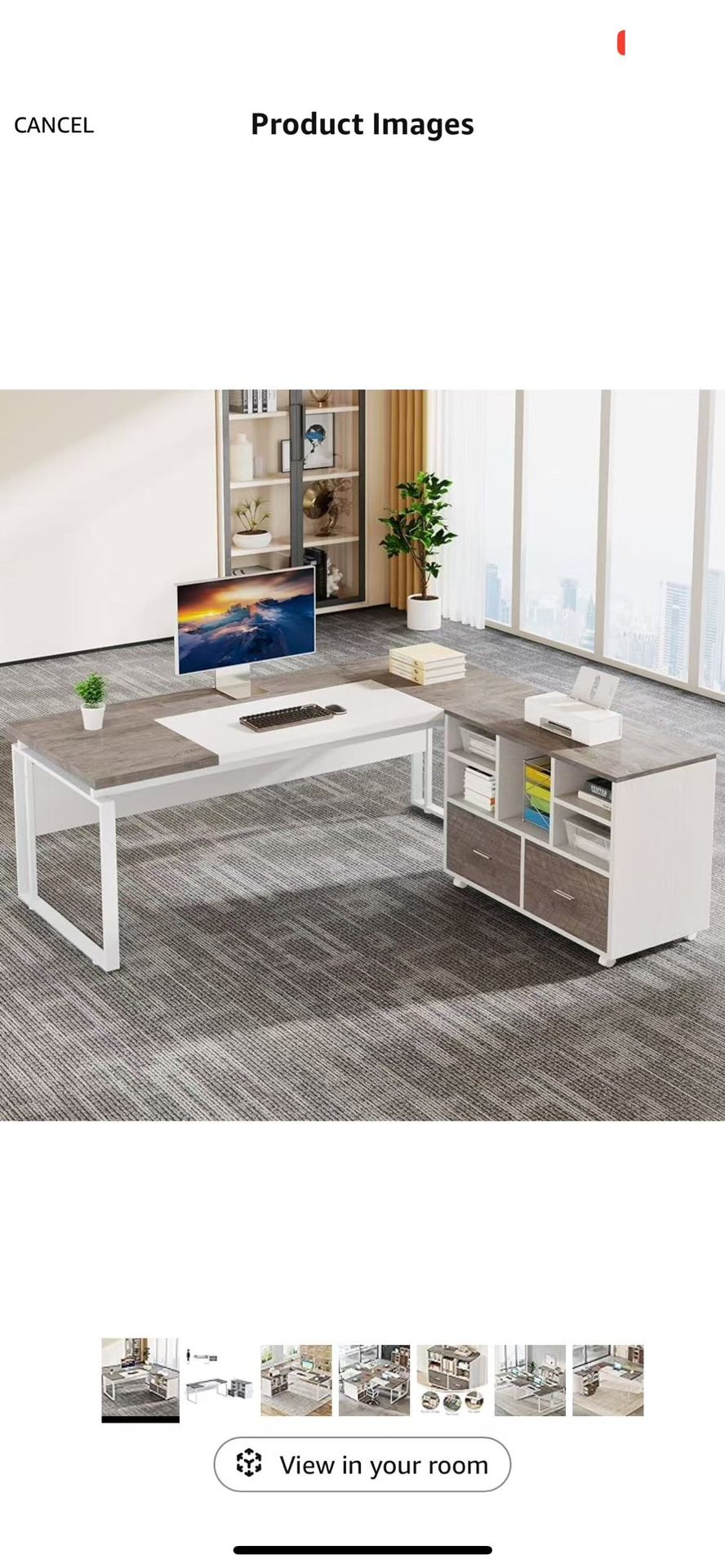 63" Office Desk with Storage Drawers