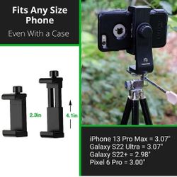 Cell Phone Tripod Mount Adapter - UniMount 360 iPhone Tripod Mount Holder - Universal Phone Mount for Tripod + Bluetooth Remote Shutter - Tripod Attac