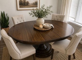 Round Pedestal Dining Table with Leaf (Table Only)