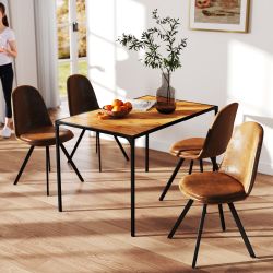 Homy Casa Milliken 5 Piece Dining Table Set with 4 Sunflower Upholstered Chairs