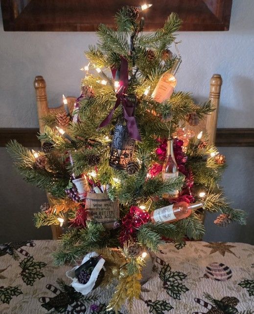 Wine Themed Table Top Christmas Tree