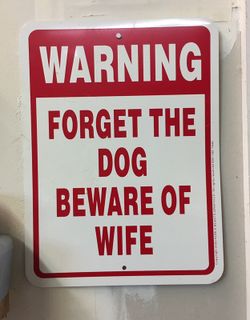 Warning sign beware of wife