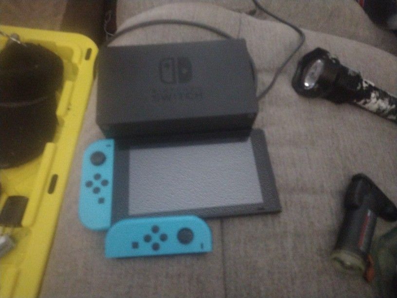 Nintendo Switch With Base And 2 Left Controllers