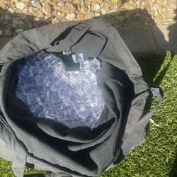 Two big bags full of fake ice
