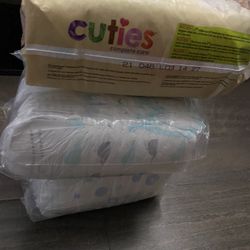 diaper  cuties size 6，and 2 packs diapers up &up ，free wipse