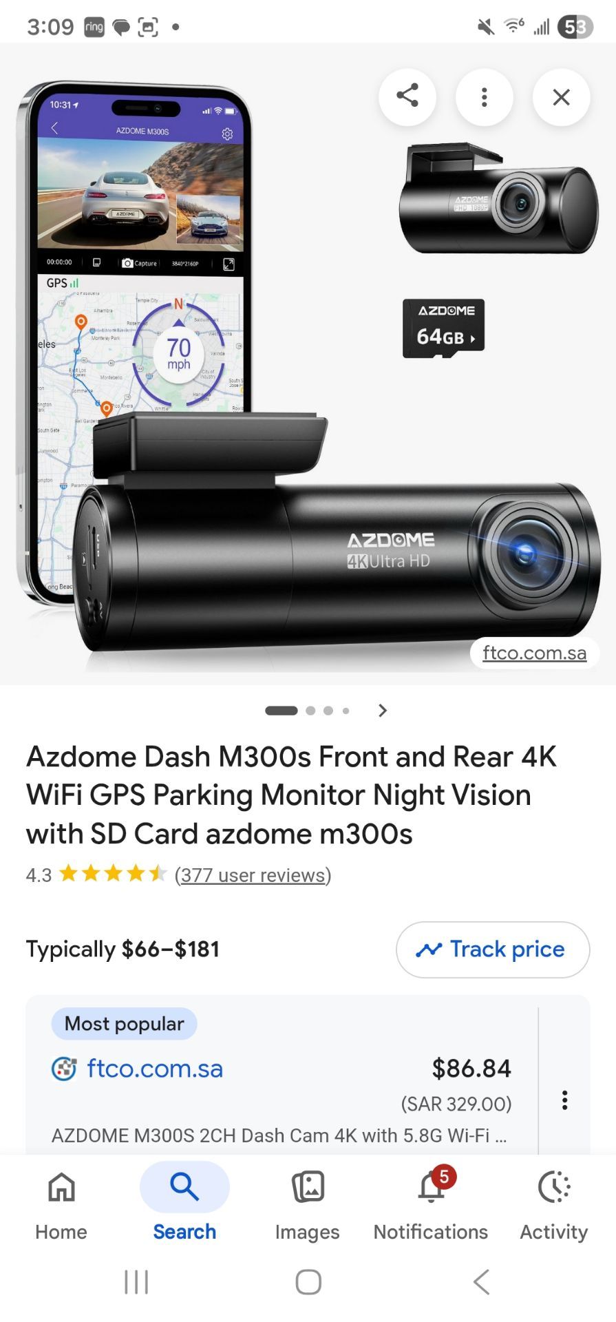 Dash and rear camera