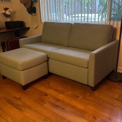 American Leather Queen Sleeper Sofa & Ottoman