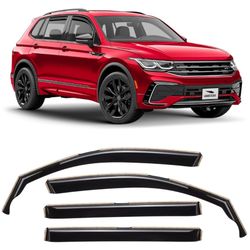 Voron Glass in-Channel Extra Durable Rain Guards for Volkswagen Tiguan 2018-2025, Window Deflectors, Vent Window Visors, 4 Pieces - 220164