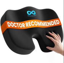 Everlasting Comfort Ergonomic Seat Cushion, Black Chair Sitting Support Cushion