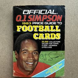 Official O.J. Simpson 1983 Price Guide to Football Cards with Collector Card