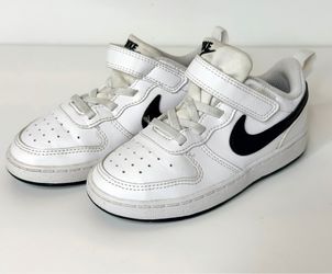 Nike Court Borough Low Recraft Toddler 10C White Black Sneakers DV5458-104 | Excellent!