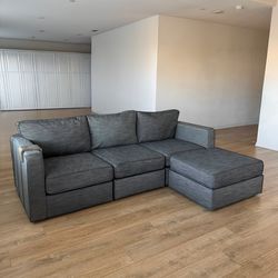 Lovesac Grey Slub Tweed 4 Seat 5 Side Sactional - 🚚 FREE DELIVERY // $50 FINANCING 💸