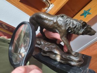 Artist Barye 12 inch  Bronze sculpture of Bear