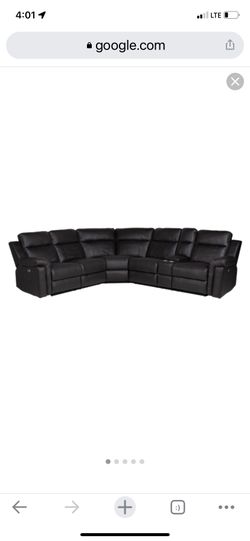Powered sectional leather sofa