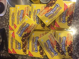 15 boxes of peanut butter cookie dough bites boxes