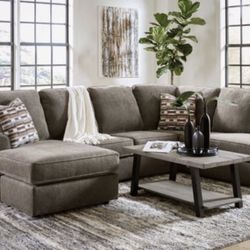 Black Friday Deal! Ashley Brand Double Chaise Sectional Sofa Couch 
