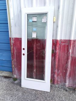 NEW - 79" Therma-Tru Metal or Fiberglass Entry Door w Noise Reduction Glass Window - for Residential or Commercial use
