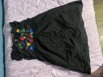 Black Floral Mexican Dress