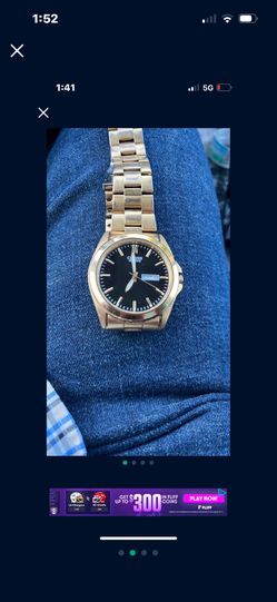 Citizens Men’s Gold Tone Watch 5bar  7 3/4 long 22mm wide