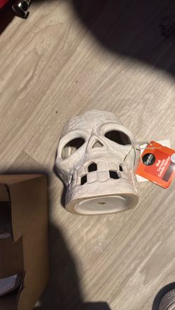 Ceramic Skull Candle Holder