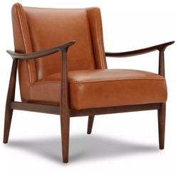 Leather Winged Accent Chair