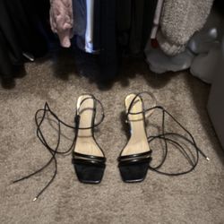 Black strappy heels 