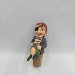 VTG Pirate Wine Bottle Cork Stopper Multicolor Composite Resin Nautical 