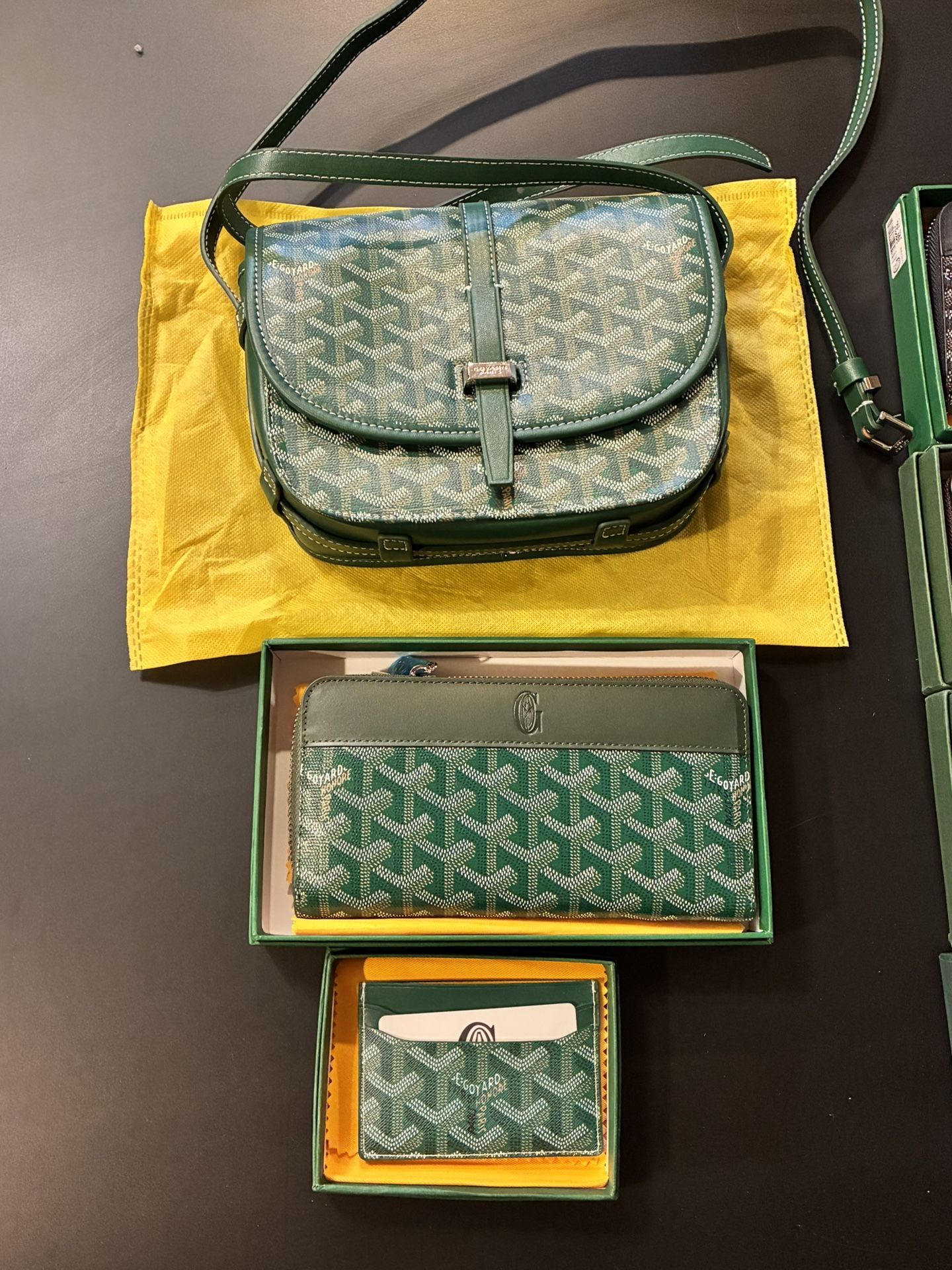 Goyard Green Bag, Purse , & Cardholder Set