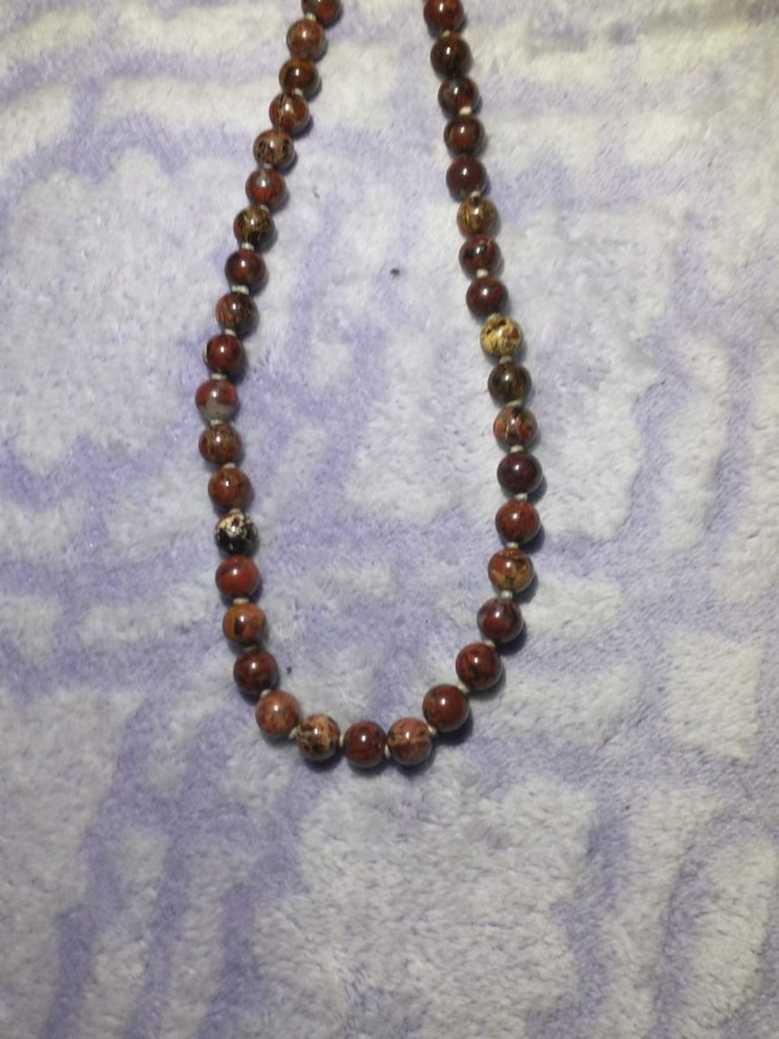 Vintage genuine cherry,cognac, tea Bead Necklace